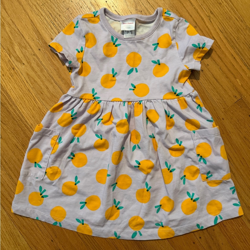 Hanna Andersson Orange Print Dress - 3T